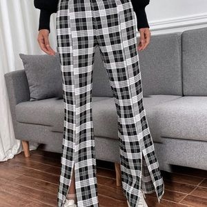 Shein business casual pants with a slit on the bottom. Zipper on side up top
